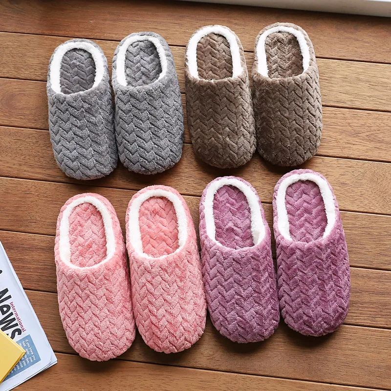 Unisex Fluffy Indoor Slippers – Soft Anti-Slip Home Slippers for Autumn & Winter Comfort