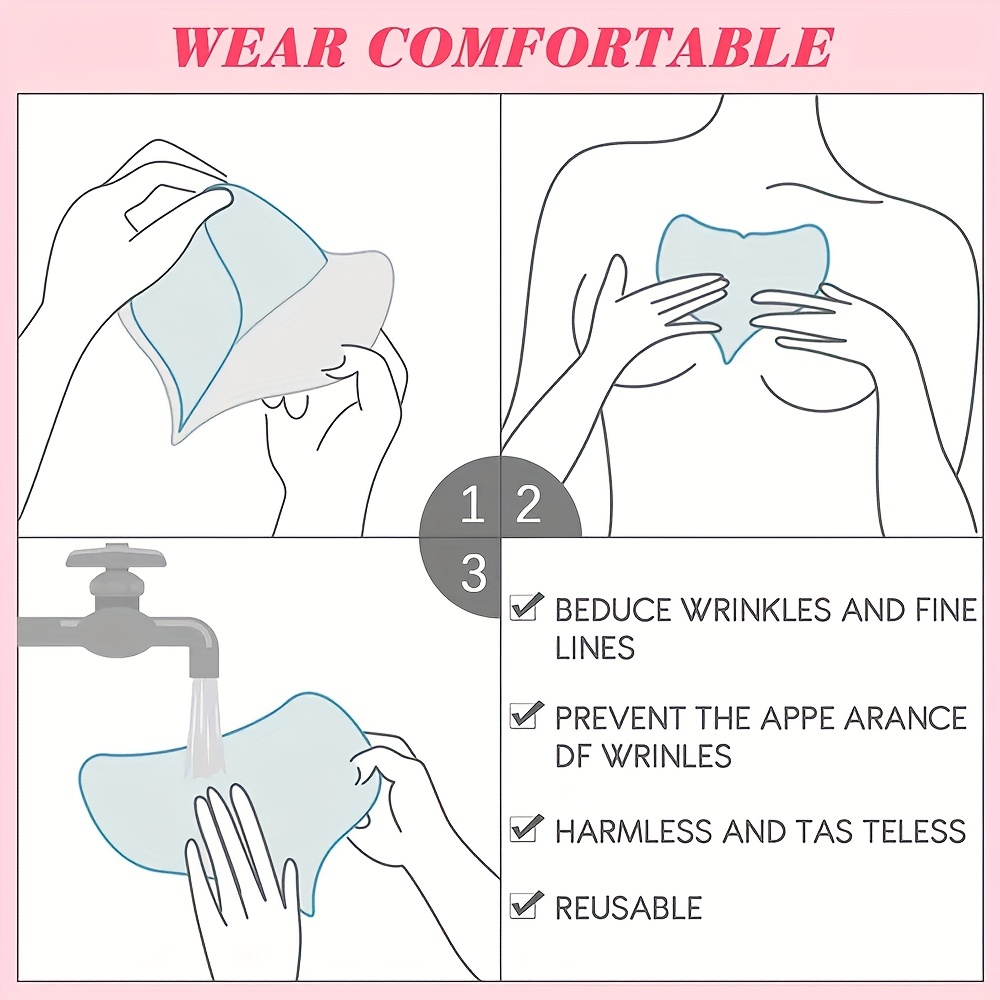 Anti Aging Breast Lifting Chest Patch, Reusable T Silicone Transparent Removal Patch