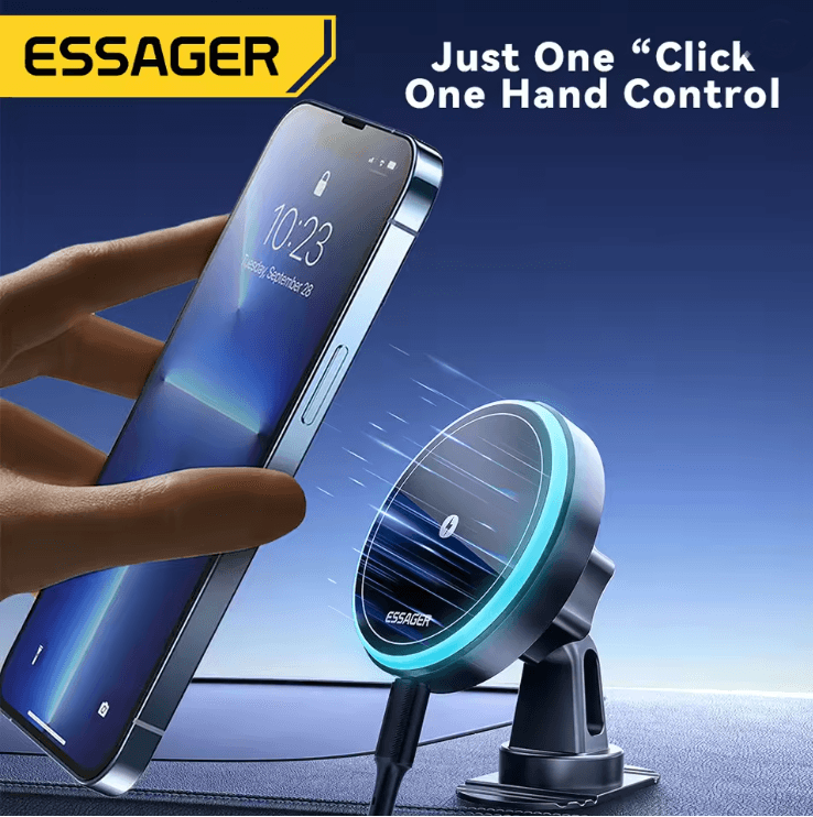 Magnetic Wireless Car Charger with RGB Phone Holder