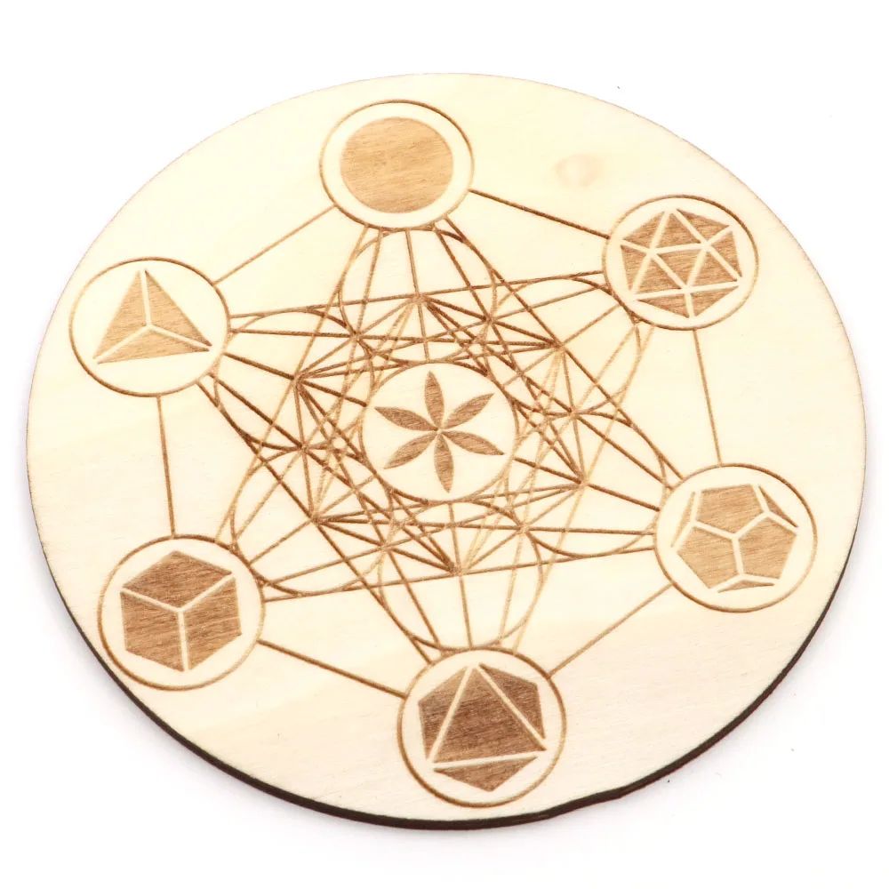 7 Piece Sacred Geometry Crystal Set Platonic Solids
