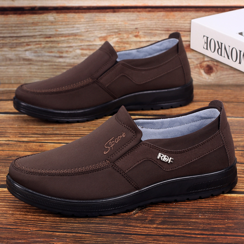 Lazy Mens Lace-Up Waterproof Leather Casual Shoes, Breathable Autumn Low Top Flat Walking Shoes for Men