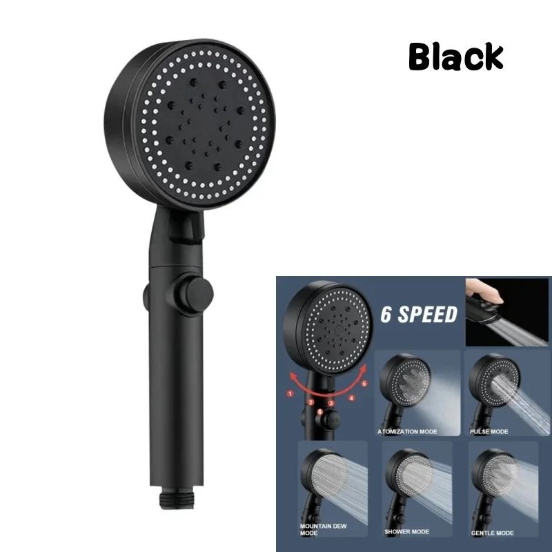 230mm High Pressure Rainfall Shower Head 6 Mode Large Panel