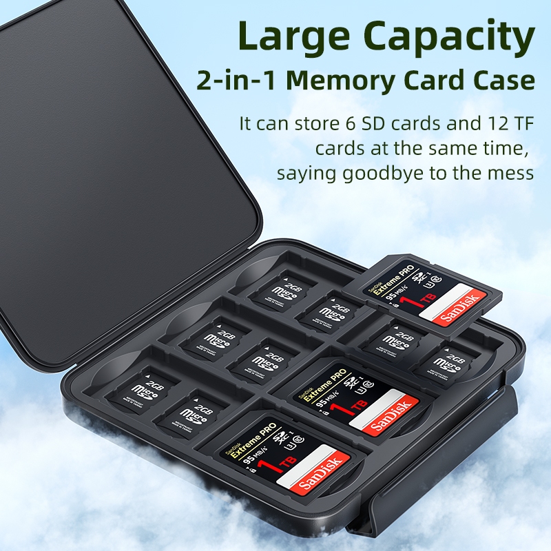 Memory Card Case Holder, Water Resistant & Anti-Shock Protector
