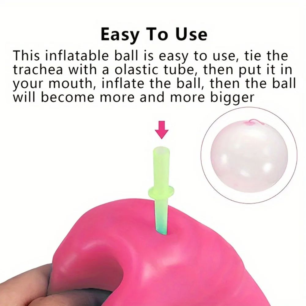 Transparent Bubble Ball Blowing Balloon Toy with Stretchy TPR Material