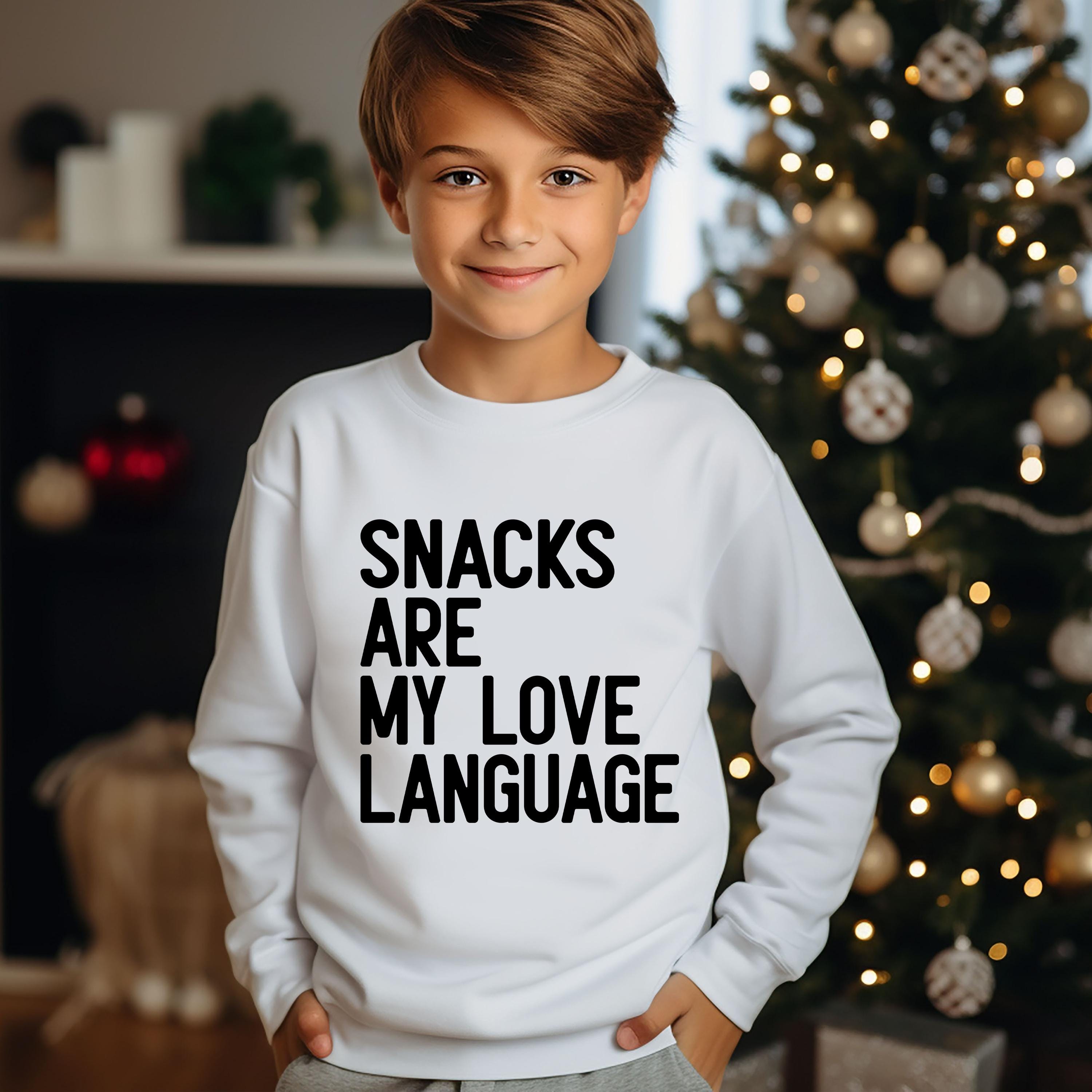 Snacks Are My Love Language Toddler Sweatshirt | Funny Valentine Kids Hoodie Gift