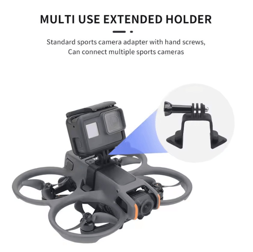 Universal Expansion Camera Mount Bracket for DJI Avata 2 – Multi-Action Camera Top Holder