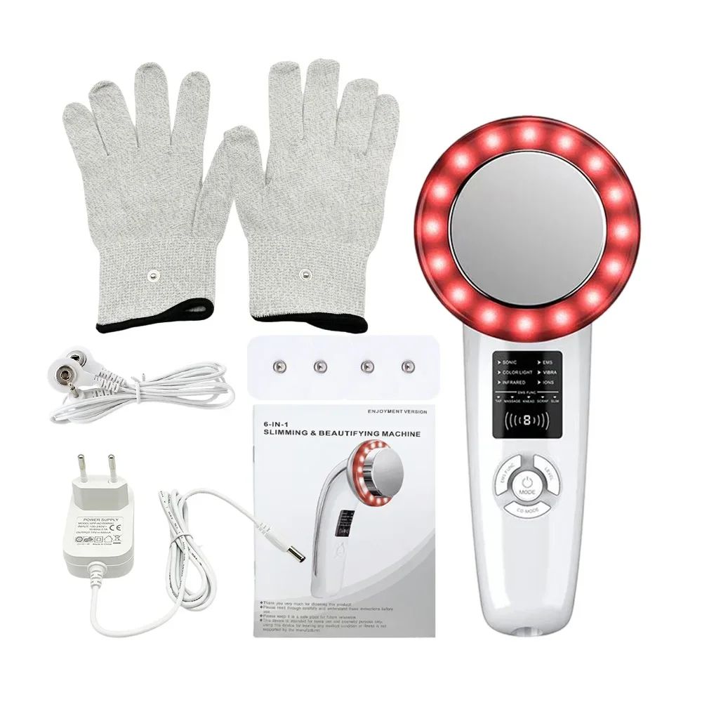 6-in-1 Ultrasonic Cavitation Body Massager – EMS Face Lifting & Skin Tightening Machine with Infrared Therapy