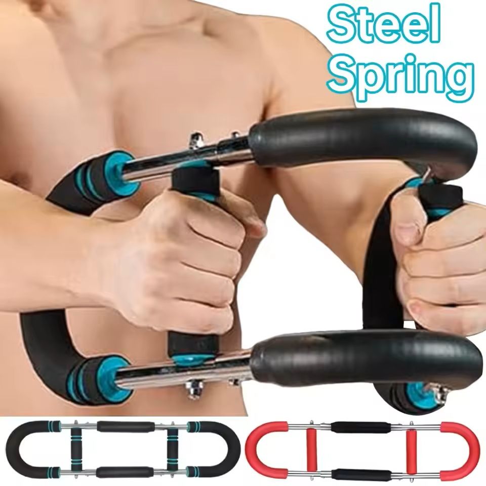 Adjustable Arm Exerciser Bar with Foam Handle and Chest Expander