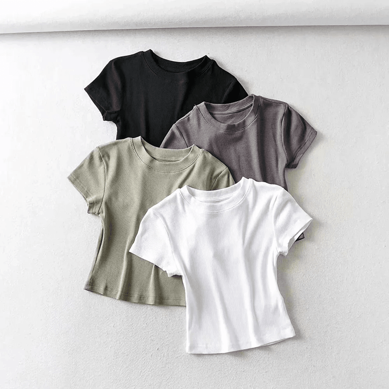 SummerFit Slim Crop T Shirt for Women