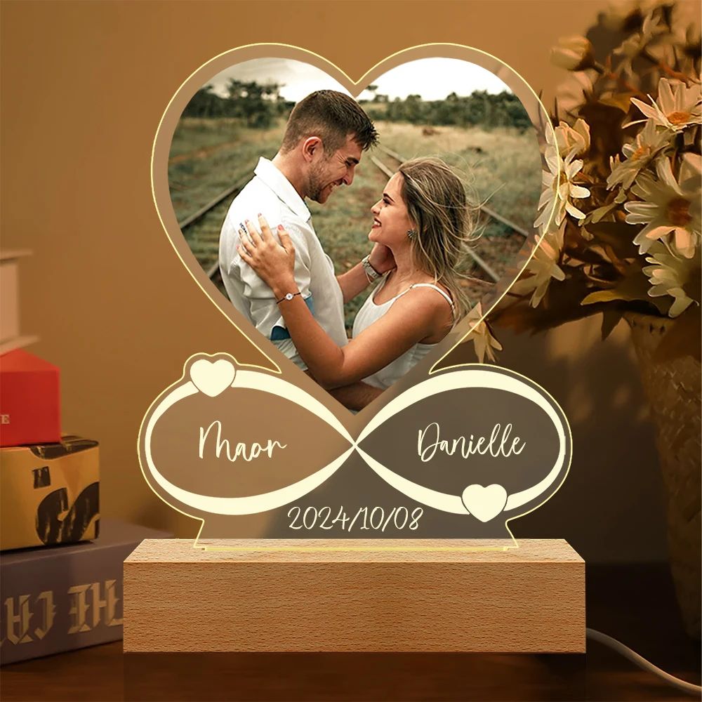 Custom Photo Acrylic Plaque Personalized Couple Gift Anniversary Love Frame