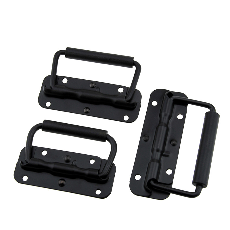 Black spring loaded handle for Toolbox, Cabinet & Case Folding Grip Replacement