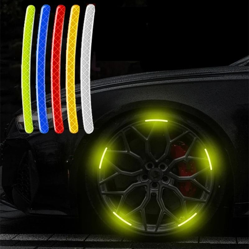 Car Wheel Hub Reflective Stripes | Door Handle Safety Warning Stickers & Rear Reflective Tape