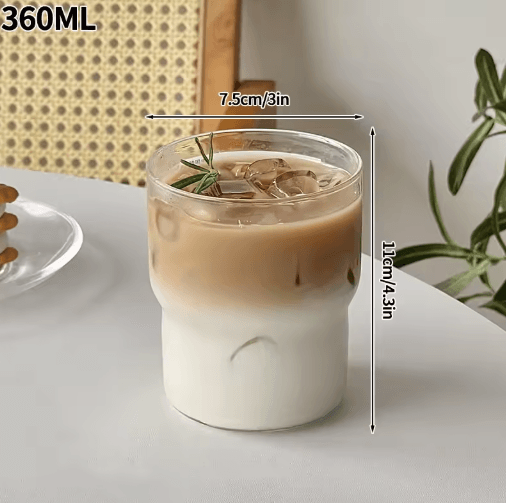 RippleWave Transparent Drinking Glass – Creative Wave Iced Coffee Tumbler