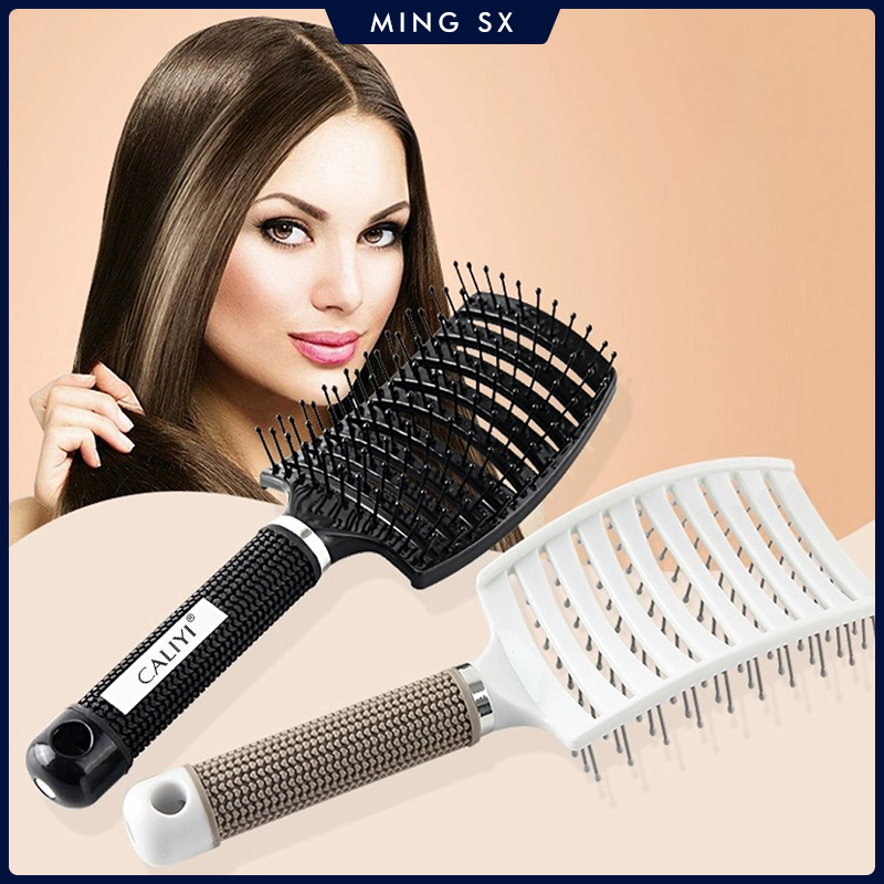 Hair Comb Brush, Professional Curved Vented Brush for Faster Blow Drying, Paddle Detangling Brush for Wet Dry Curly