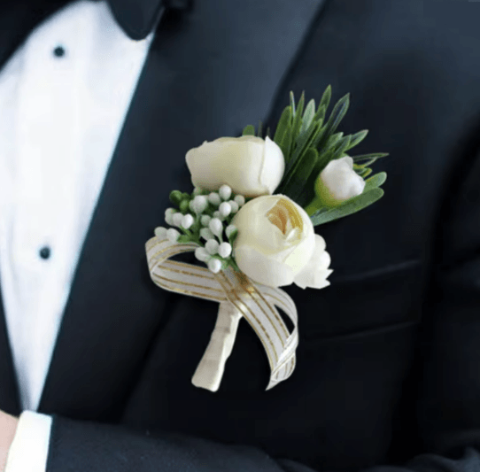 Romantic Silk Peony Rose Wedding Bouquet for Bride and Bridesmaids