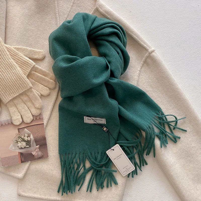 Luxury Winter Wool Blend Pashmina Scarf – Thick Cashmere-Feel Women's Shawl & Wrap 2024