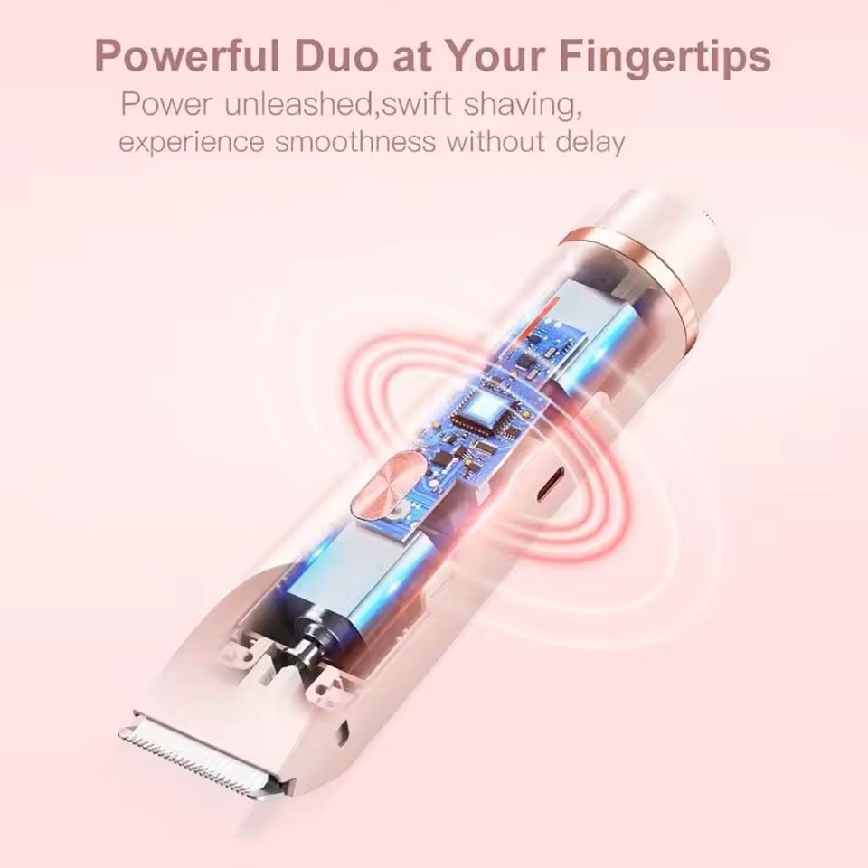 Women 2 in 1 Dual Head Electric Shaver and Trimmer