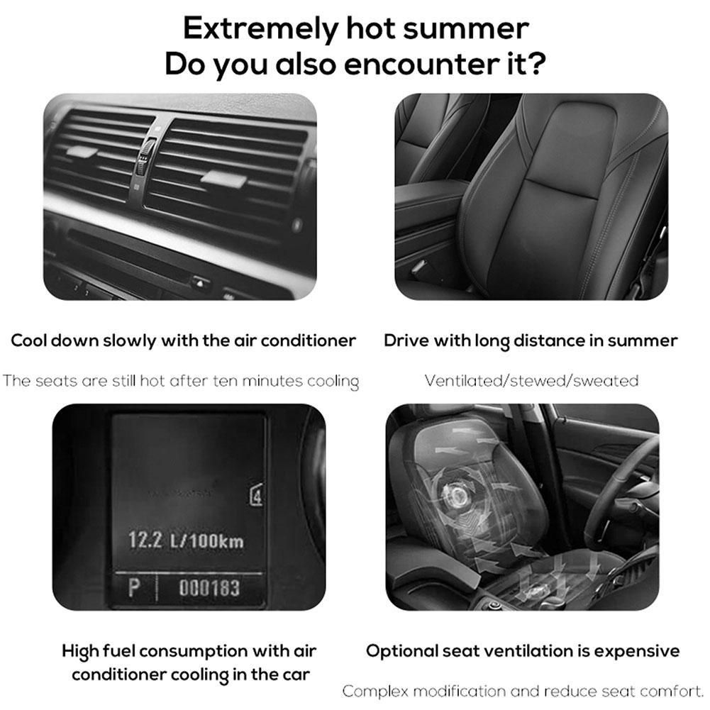 USB Car Seat Cooling Fan with 3 Speed Settings
