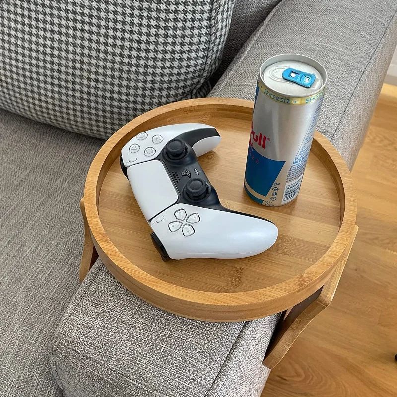 Wooden Sofa Armrest Clip On Tray Table