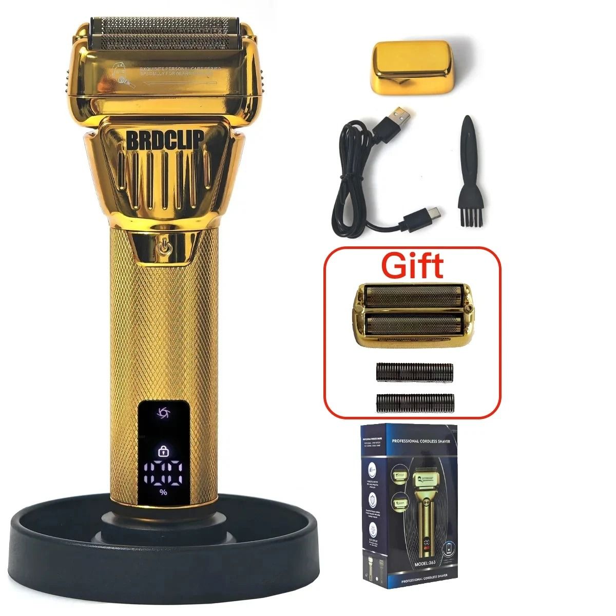 BRDCLIP 363 7000RPM Double Ring Reciprocating Shaver with LED Display