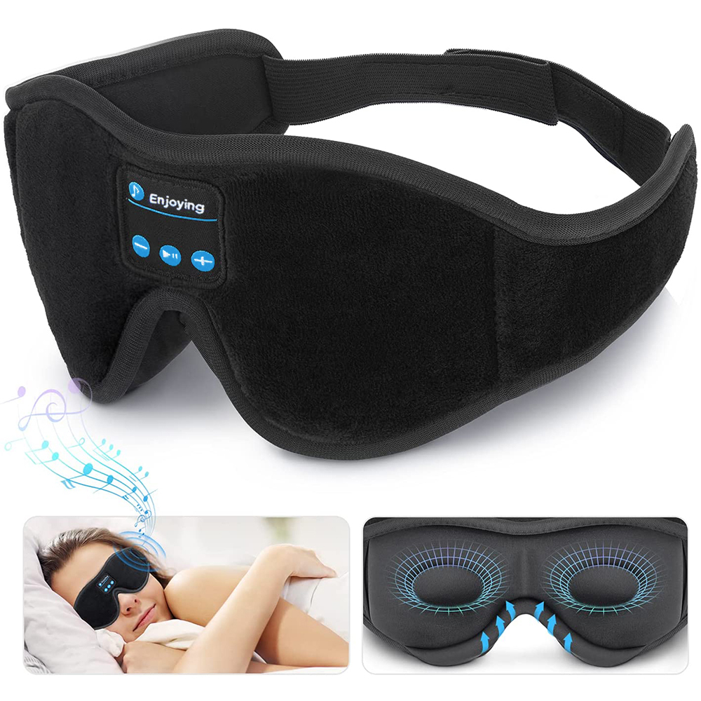 Bluetooth Sleep Mask, 3D Eye Mask with Built-in HD Speakers for Comfortable Sleep and Music Playback