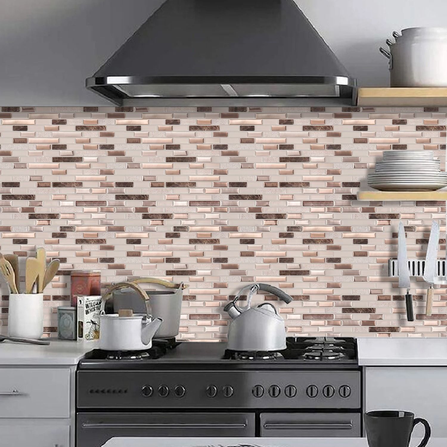 3D Waterproof Kitchen Wall Tiles | 12x12 Inch Strong Adhesive Mural | Premium Peel and Stick Home Wallpaper
