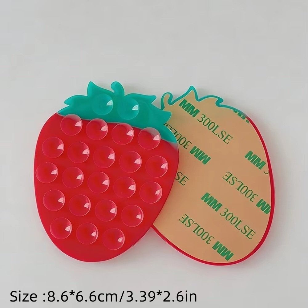 Strawberry Suction Cup Phone Mount Cute Car Phone Stand for Dashboard and Smooth Surfaces