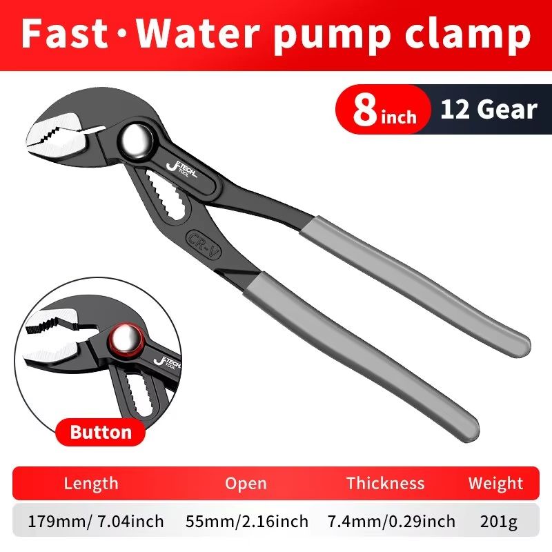 Adjustable Quick-Release Water Pump Pliers Multi-Function Pipe Wrench Clamp Pliers