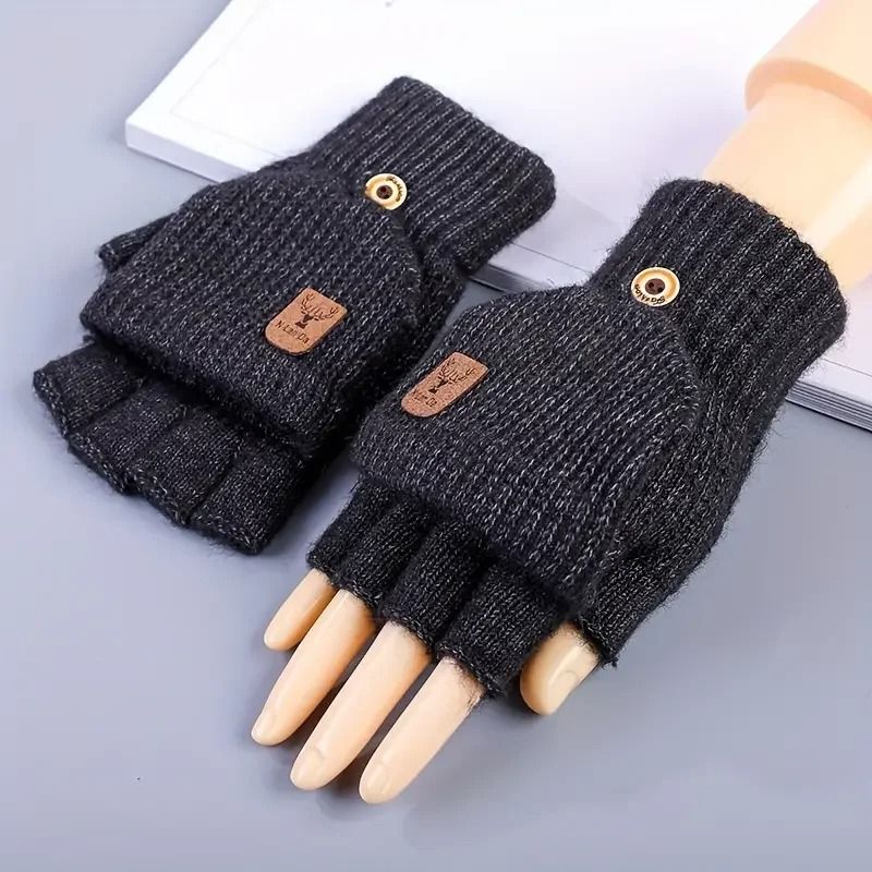 CozyTouch Fingerless Gloves Winter Warm Knitted Touch Screen Half Finger Gloves
