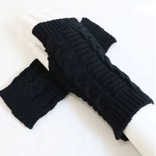 Chunky Knit Faux Wool Fingerless Gloves