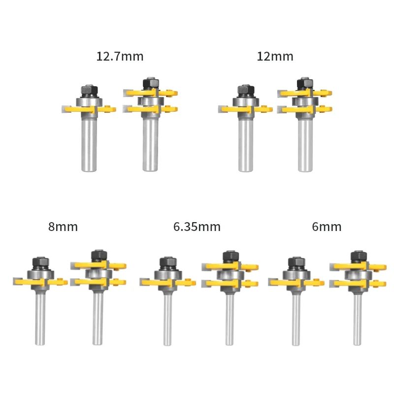 2Pcs 1-7/8in Cove Router Bit Set Woodworking Cutter for T&G Assembly Face Milling