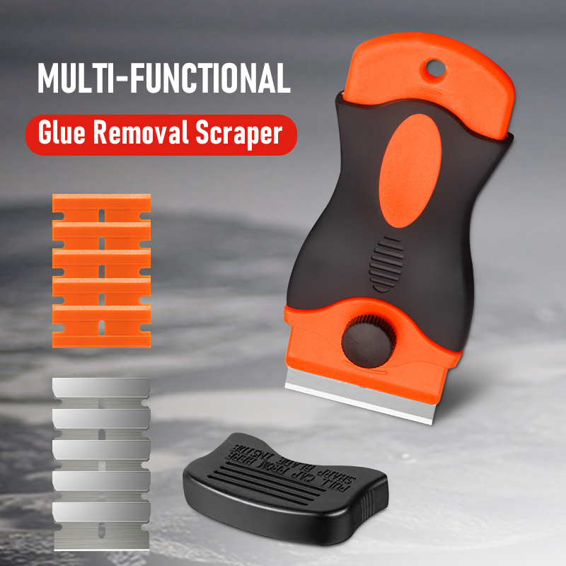 Non Scratch Auto Glass Cleaning Scraper for Car Windows Stickers Metal Plastic Blades Oven Hob Scraper Tool