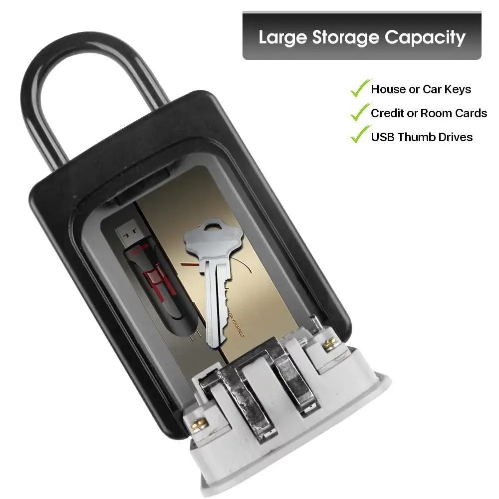 Wall Mounted Key Lock Box 4 Digit Combination Security Key Safe