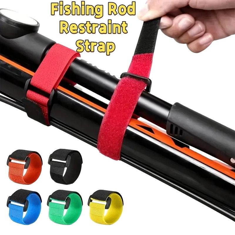 Fishing Pole Secure Lock Strap Adjustable Rod Holder and Protective Wrap Band