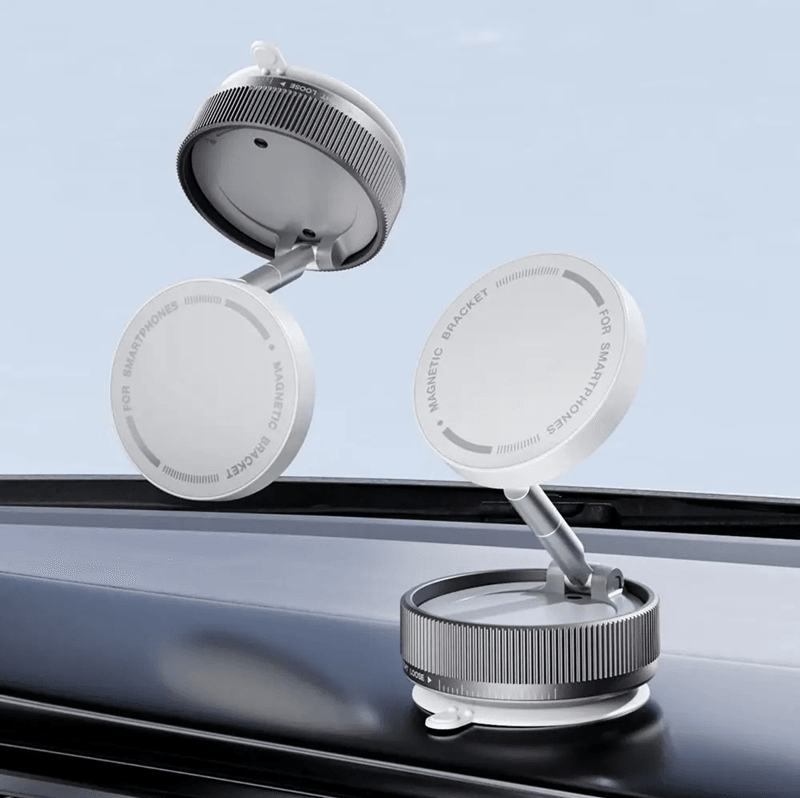 Vacuum Suction Magnetic Phone Holder with 360 Rotation and Foldable Design