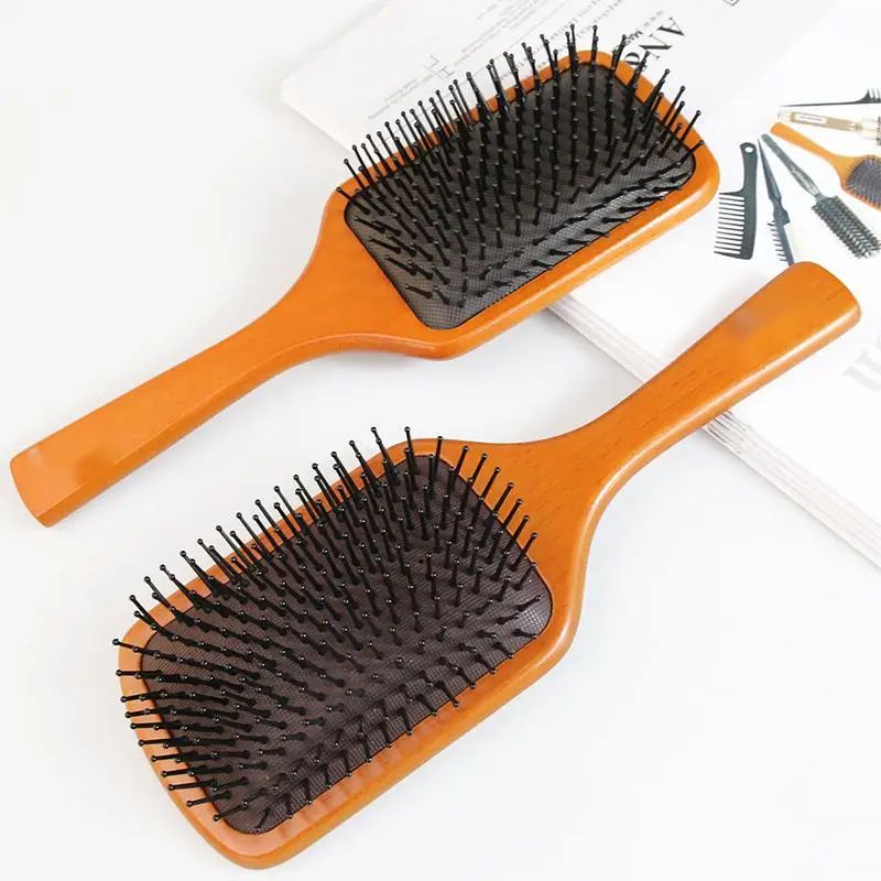 Wooden Air Cushion Scalp Massage Comb for Curly Hair & Hair Loss Care