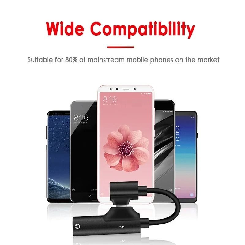 2 in 1 USB C to 3.5mm AUX Adapter Headphone Jack Audio Splitter