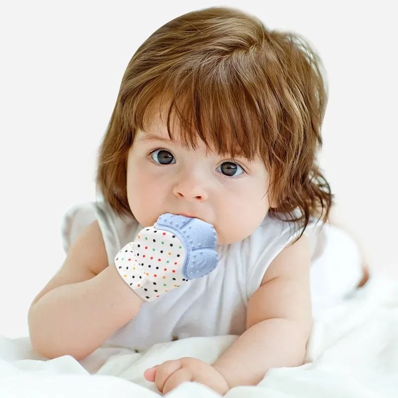 Food-Grade Silicone Baby Teether Mitten Anti-Scratch Teething Glove for Pain Relief