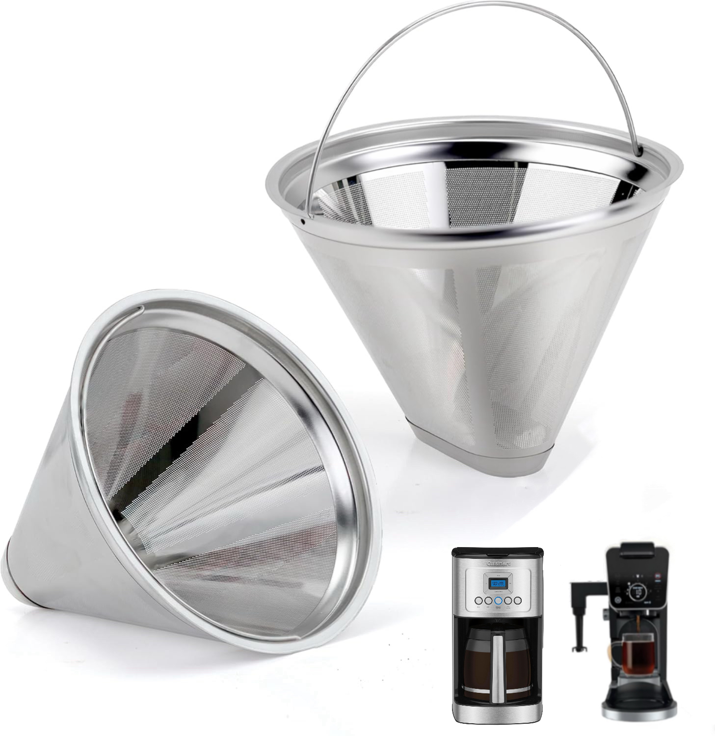 Permanent Steel Replacement Filter for Cuisinart and Ninja DualBrew Coffee Makers