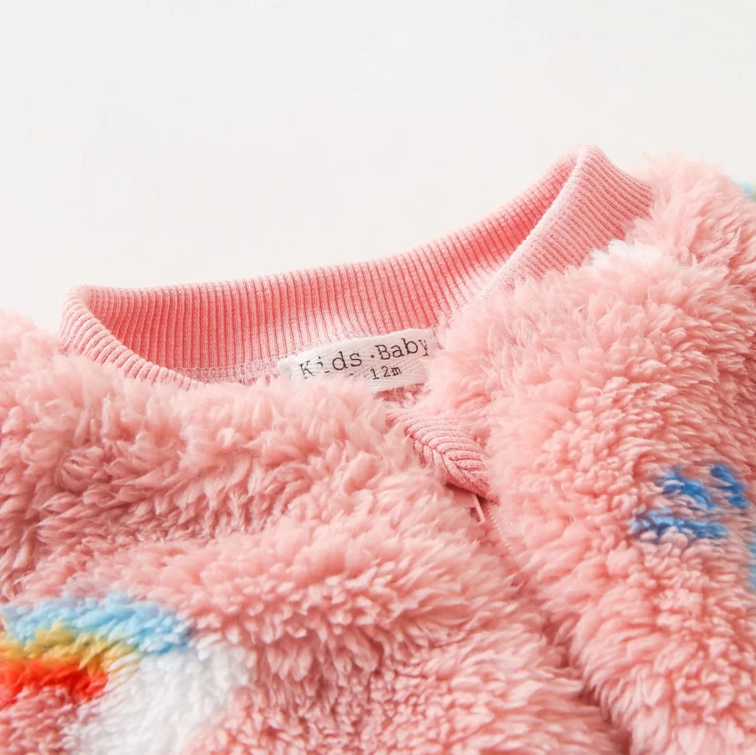 Rainbow Cloud Fluffy Fleece-Lined Jumpsuit