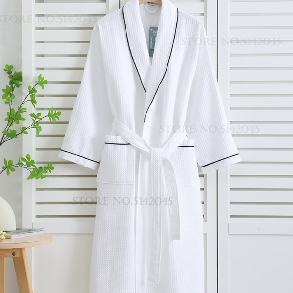 Cotton Couple Robe Waffle Bathrobe Gown, Yukata , Women Sleepwear, Casual Home Clothes, Spring Summer Loungewear