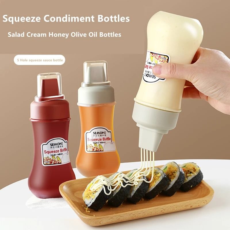 Condiment Squeeze Bottle for Sauces and Oils