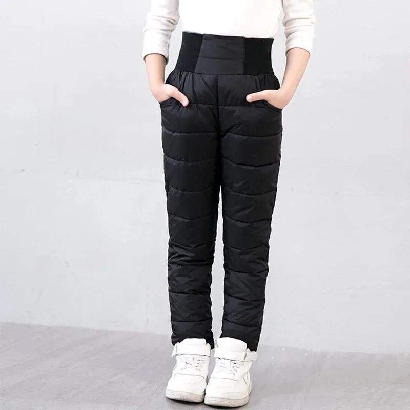 Kids Waterproof Winter Pants with Cotton Padding and High Waist Design