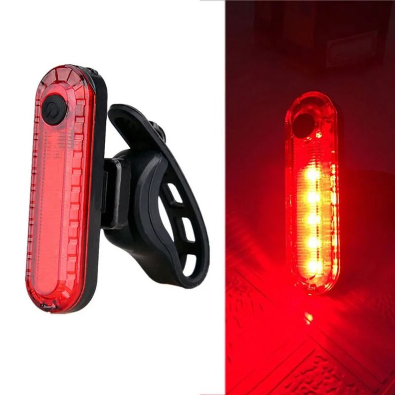 USB Rechargeable Bike Front Light and Taillight Set with Three Lighting Modes