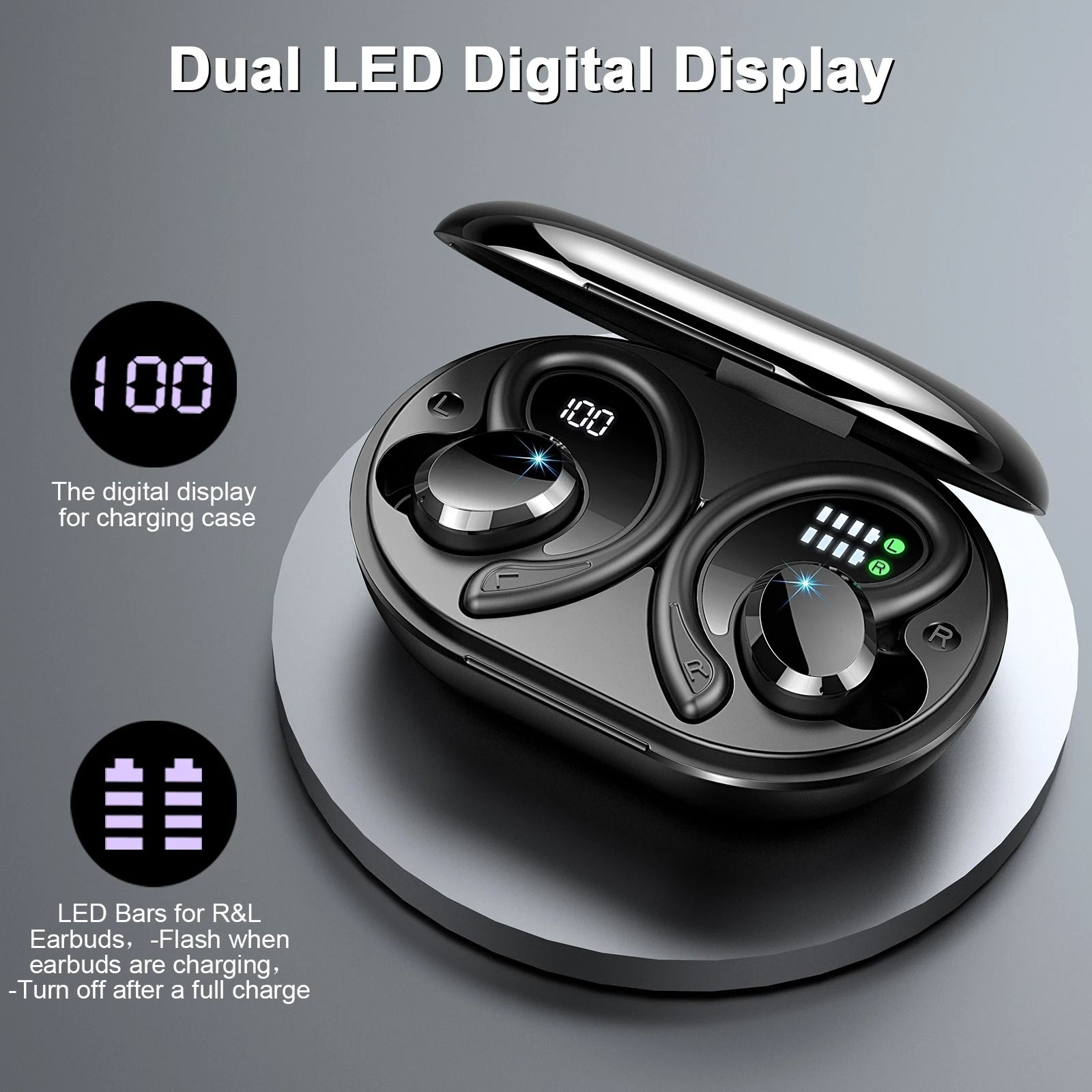 Wireless Bluetooth 5.3 Earbuds with Noise Cancelling Mic and 40H Playback