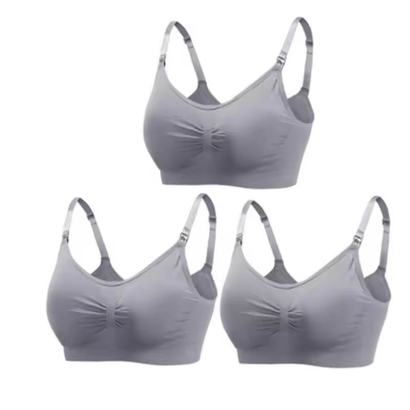 3pcs Maternity Nursing Bras Seamless Cotton Breastfeeding Underwear