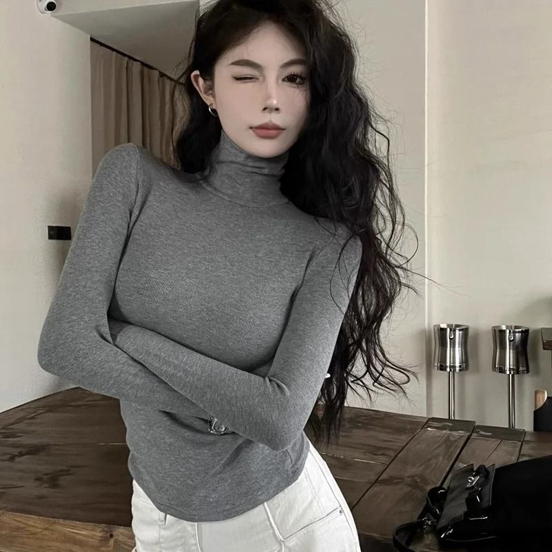 Classic Womens Turtleneck Sweater Warm Thermal Long Sleeve Knit Pullover