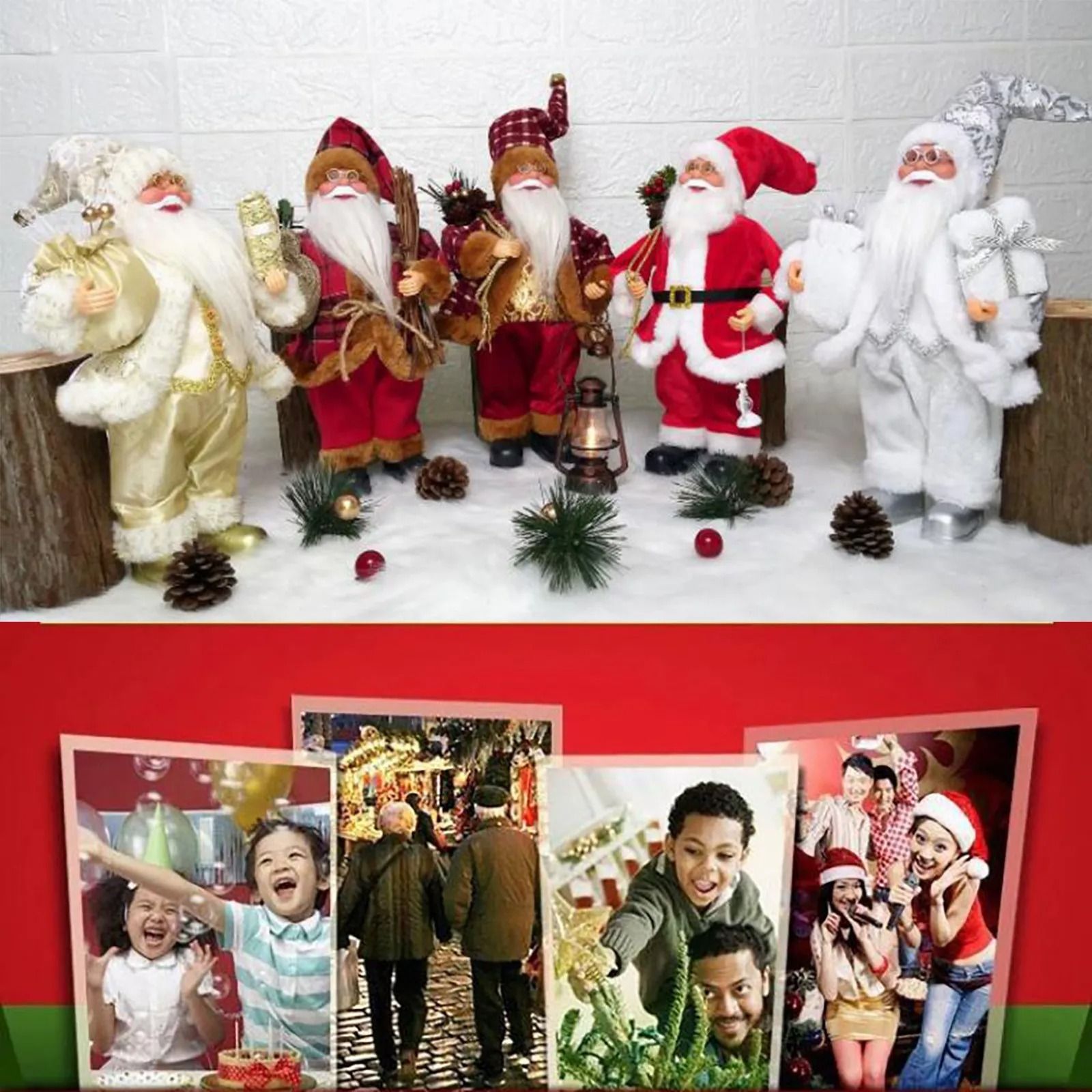 Festive Standing Santa Claus Figurine for Holiday Decor