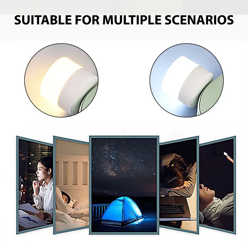 Mini USB Night Light Warm White LED Eye-Protection Reading Lamp