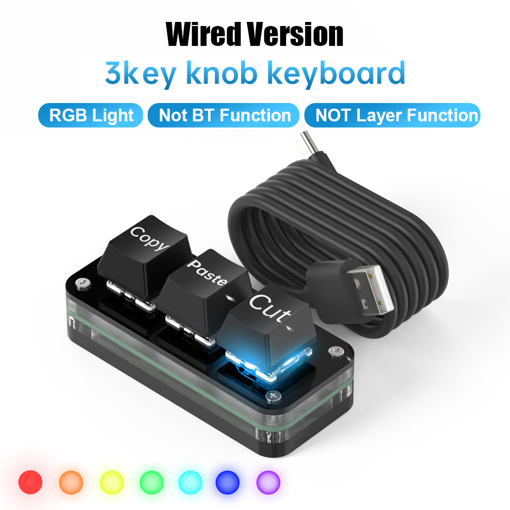 Macro Pad, RGB Mini Hot Swap Macro Programming Keyboard, Custom Knob Keypads with Red Switches, Keys for Photoshop